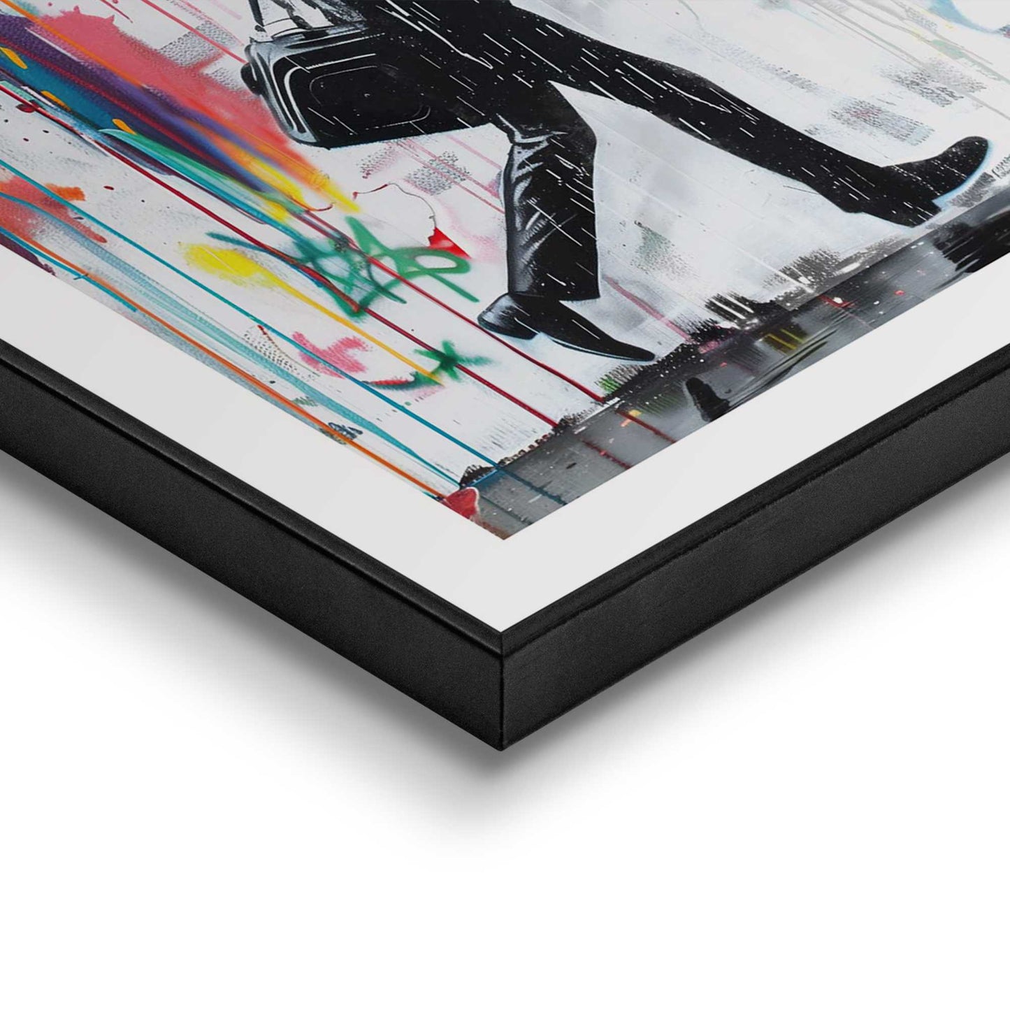 Framed in Black Colourful rain 50x40