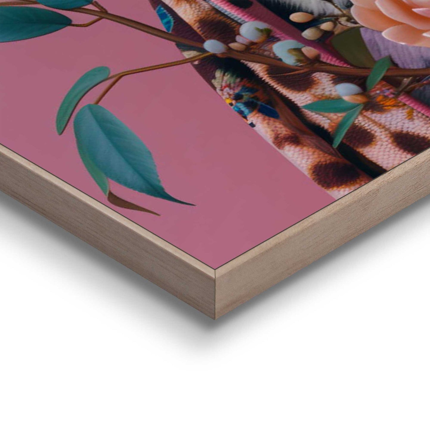 Framed in Wood Fashion Leopard 70x50
