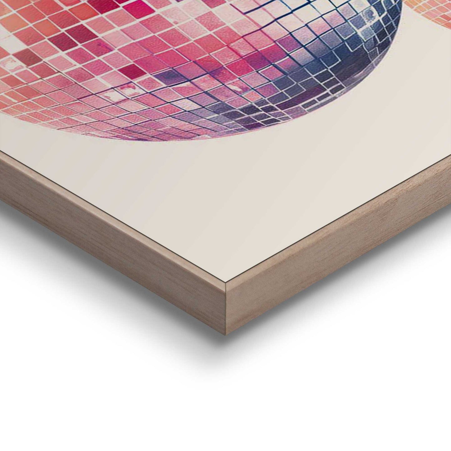 Framed in Wood Glitter Balls 70x50