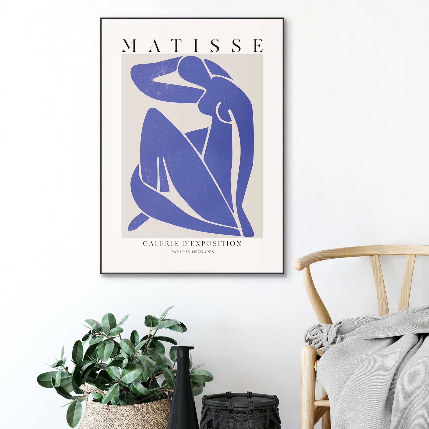 Framed in Black Matisse Blue Figure 70x50