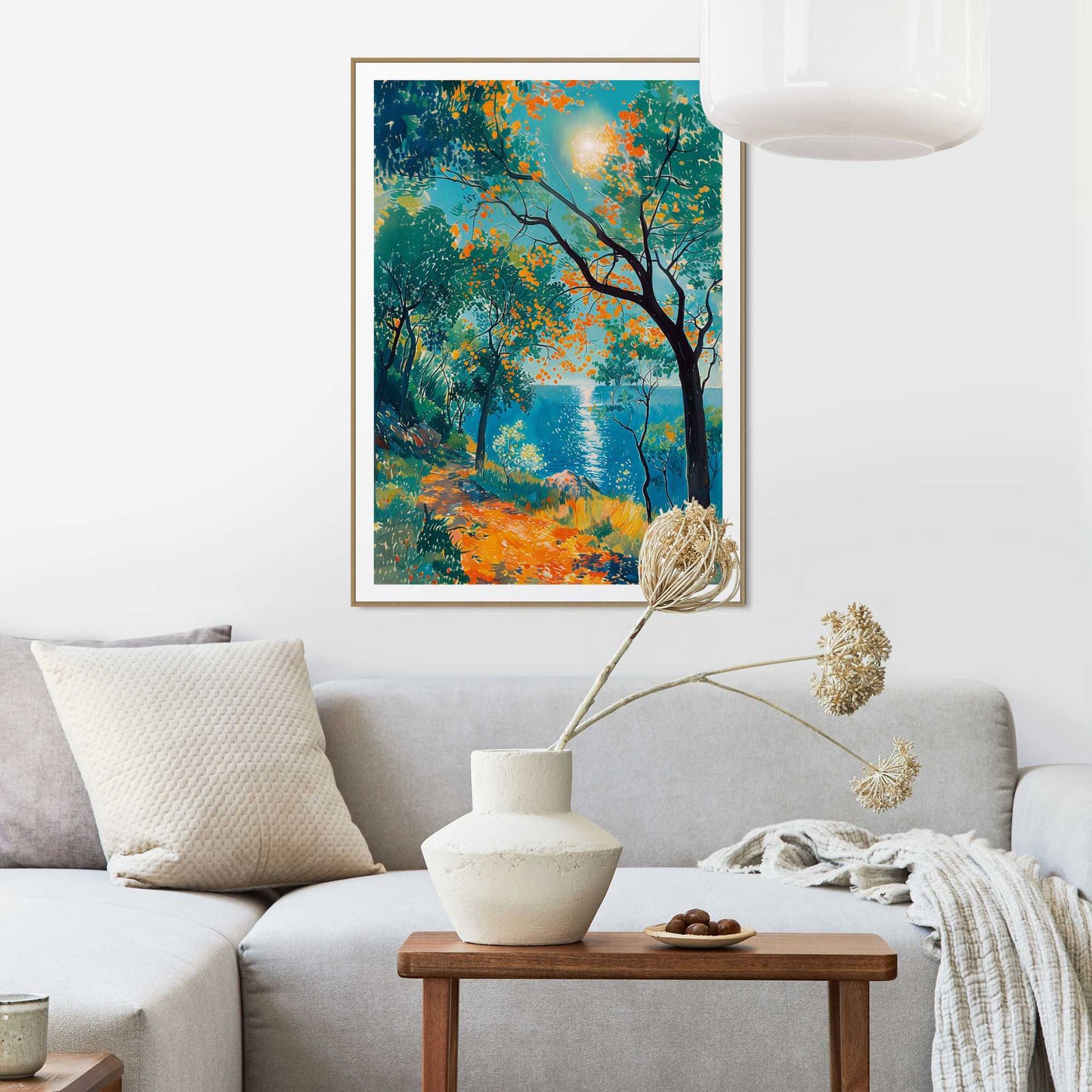 Framed in Wood Autumn path 70x50