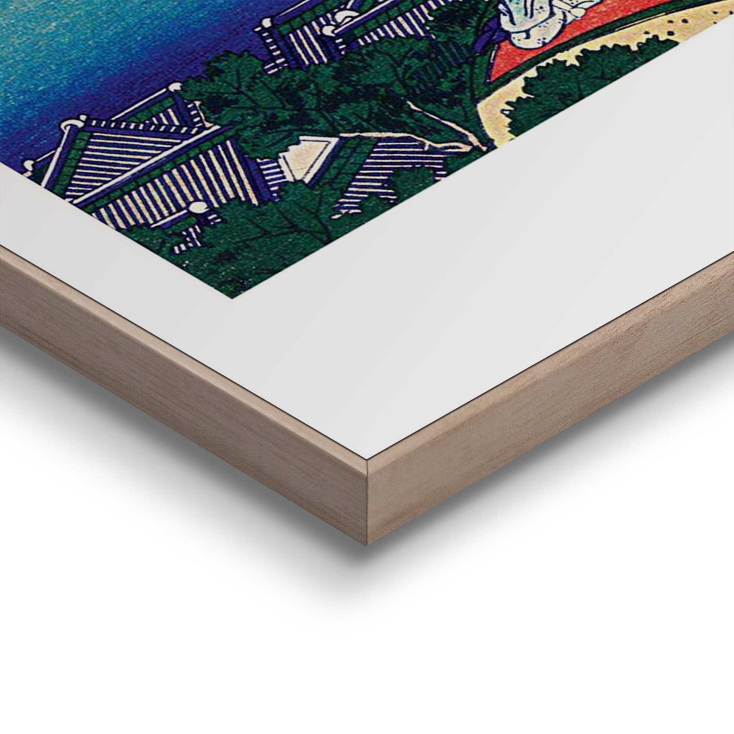 Framed in Wood Hokusai - Yama hills 50x70