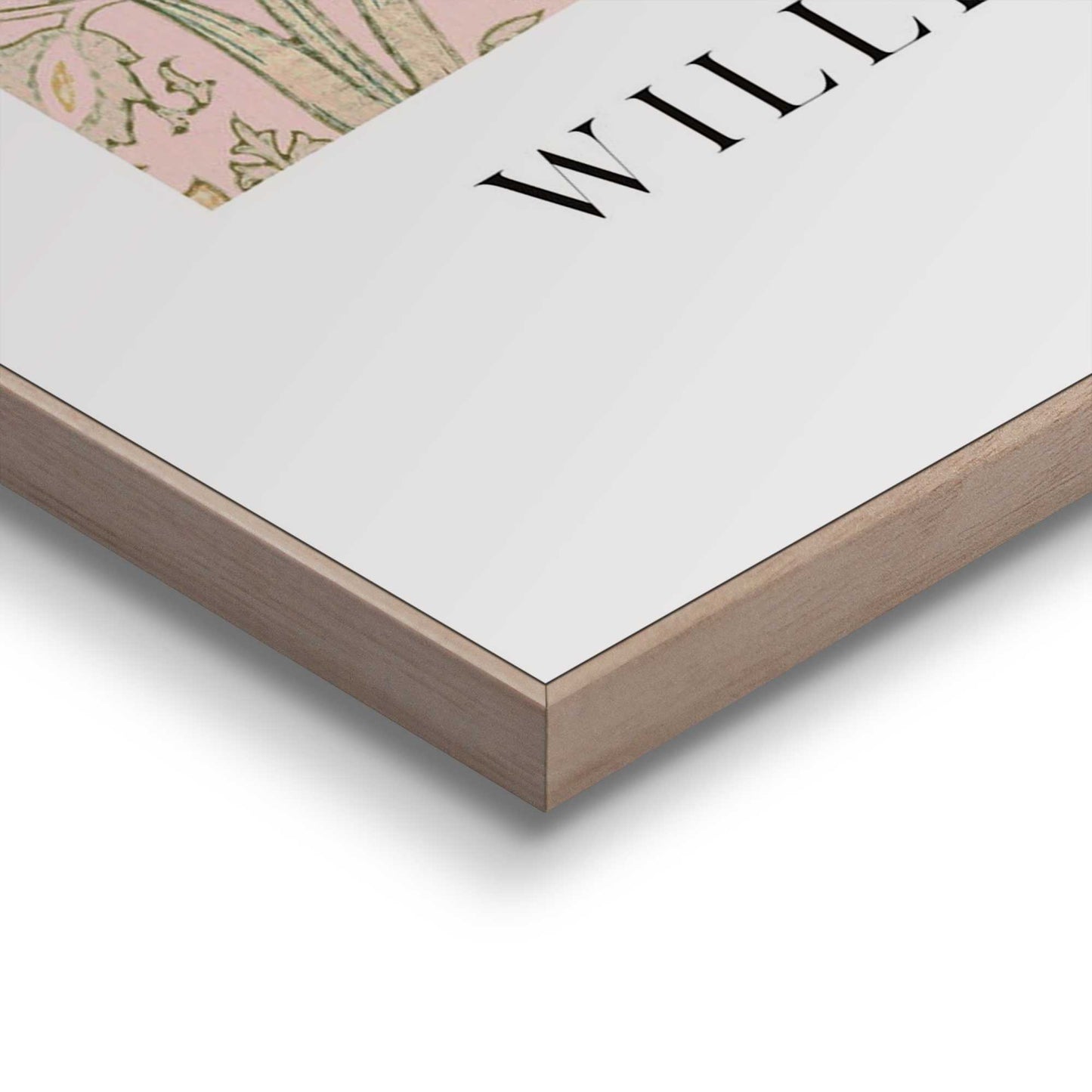 Framed in Wood William Morris - pink and rose 70x50