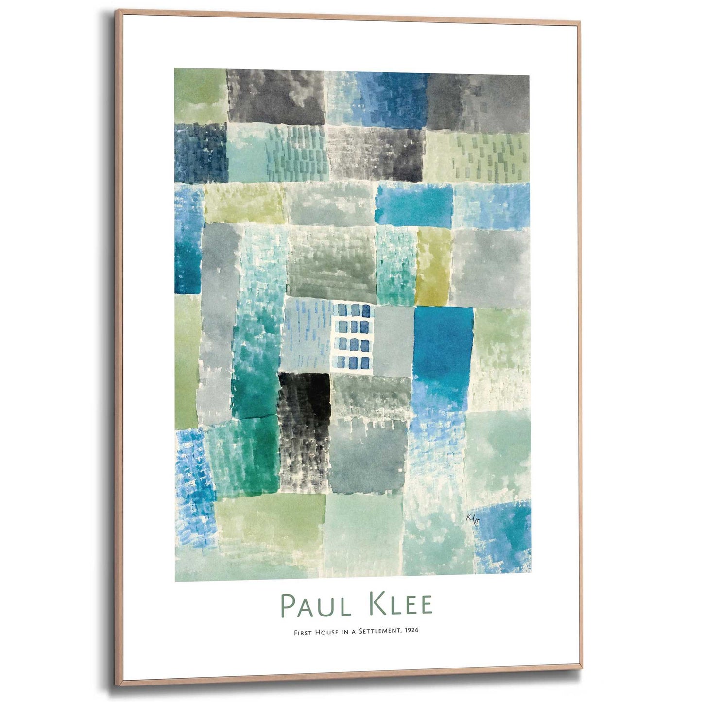 Framed in Wood Paul Klee - House in a settlement 70x50