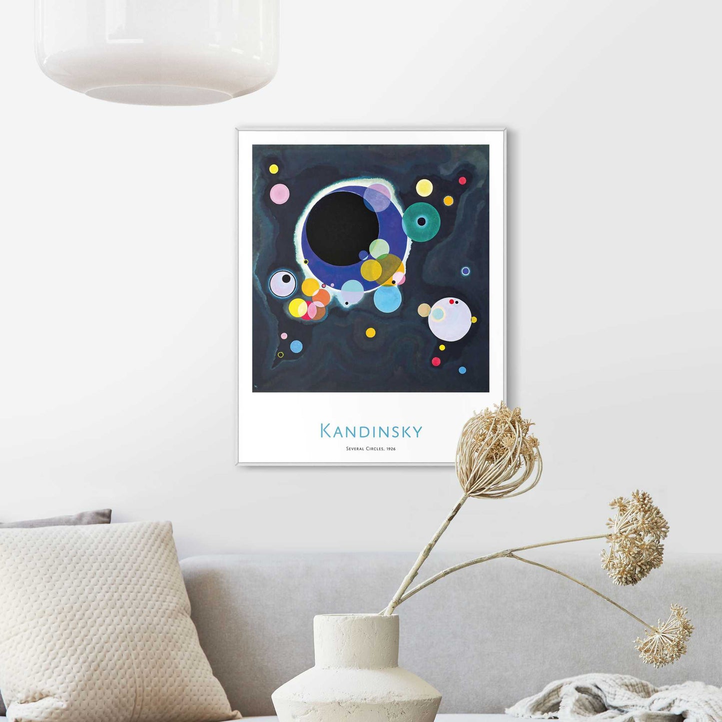 Framed in White Wassily Kandinsky - Several circles 50x40