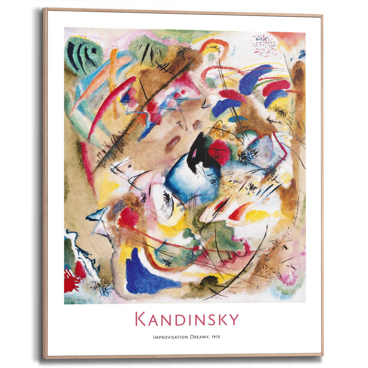 Framed in Wood Wassily Kandinsky - Improvisation Dreamy 50x40