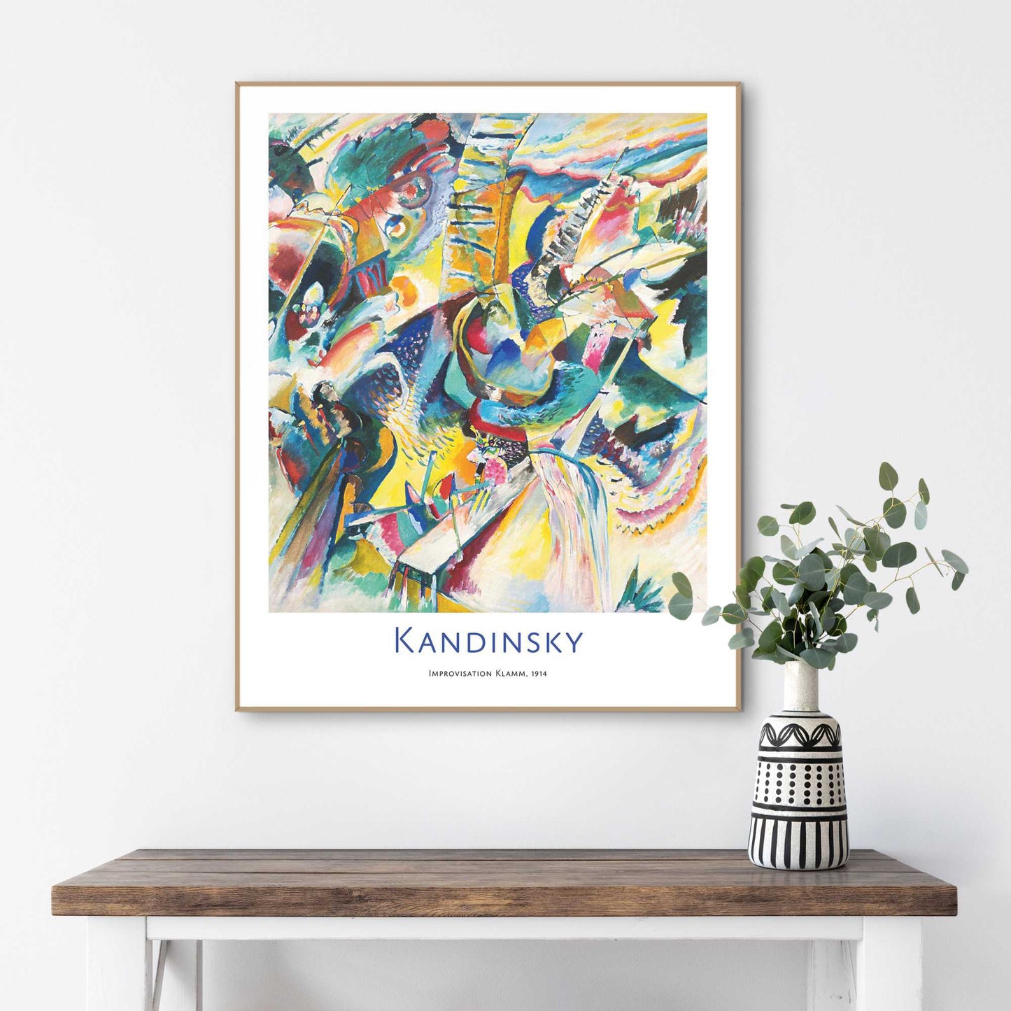 Framed in Wood Wassily Kandinsky - Improvisation Klamm 50x40