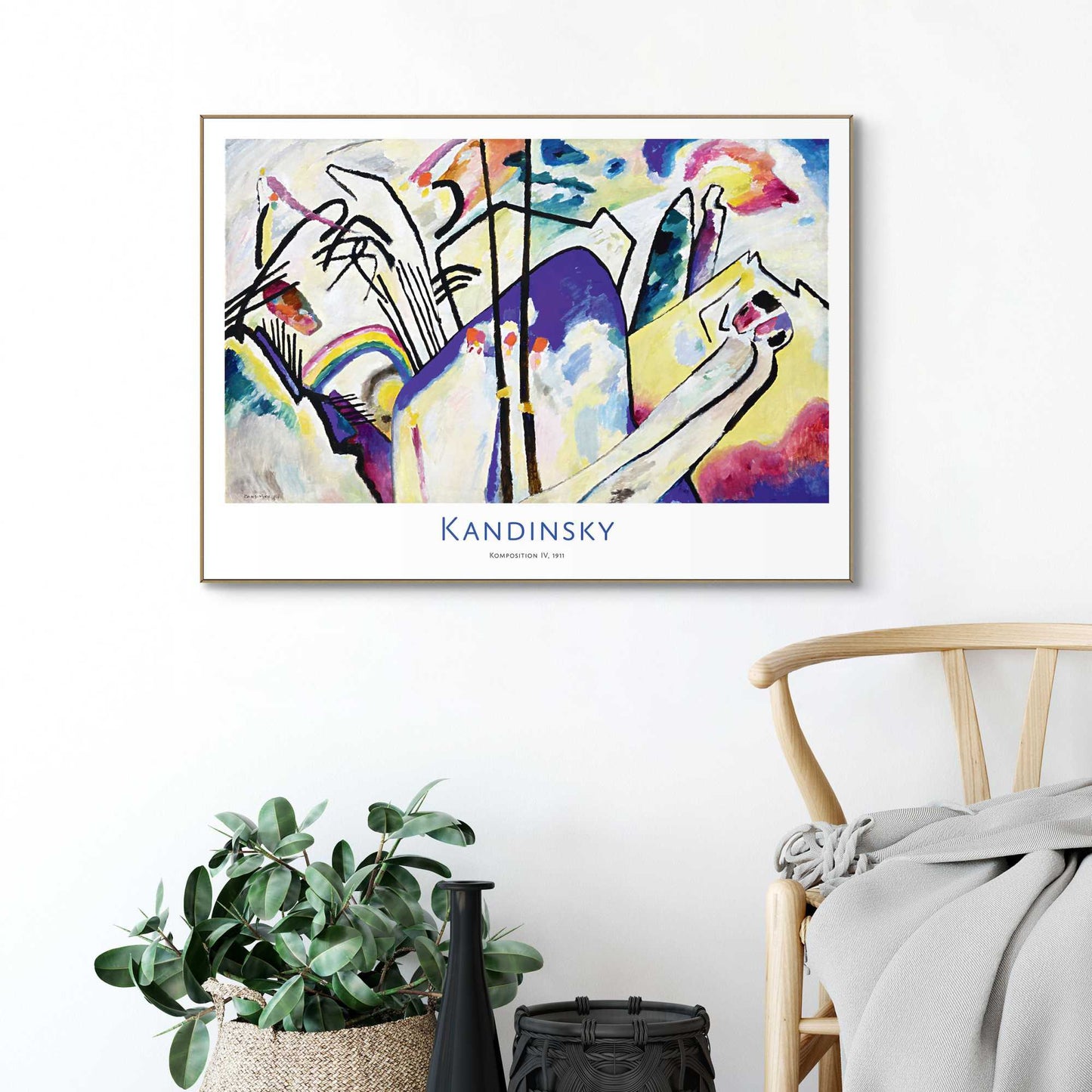 Framed in Wood Wassily Kandinsky - Composition IV 50x70