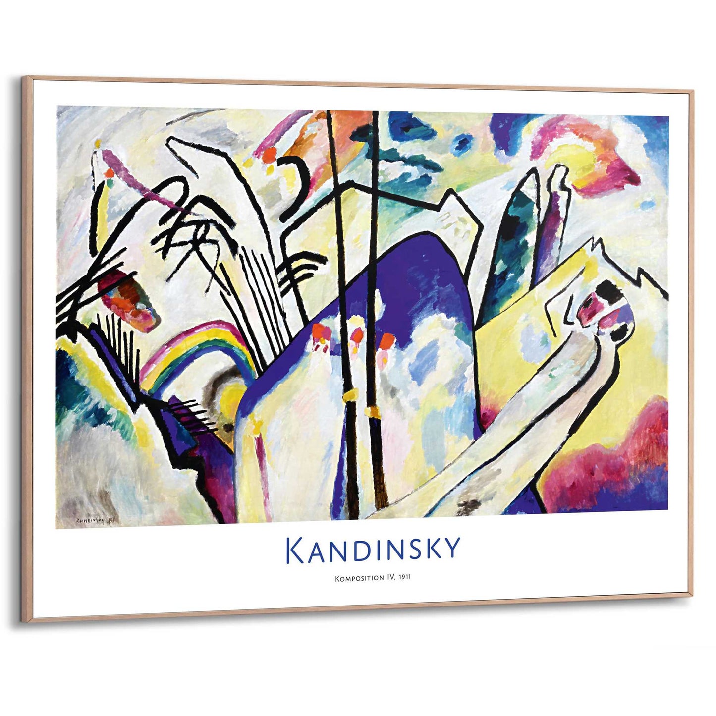 Framed in Wood Wassily Kandinsky - Composition IV 50x70