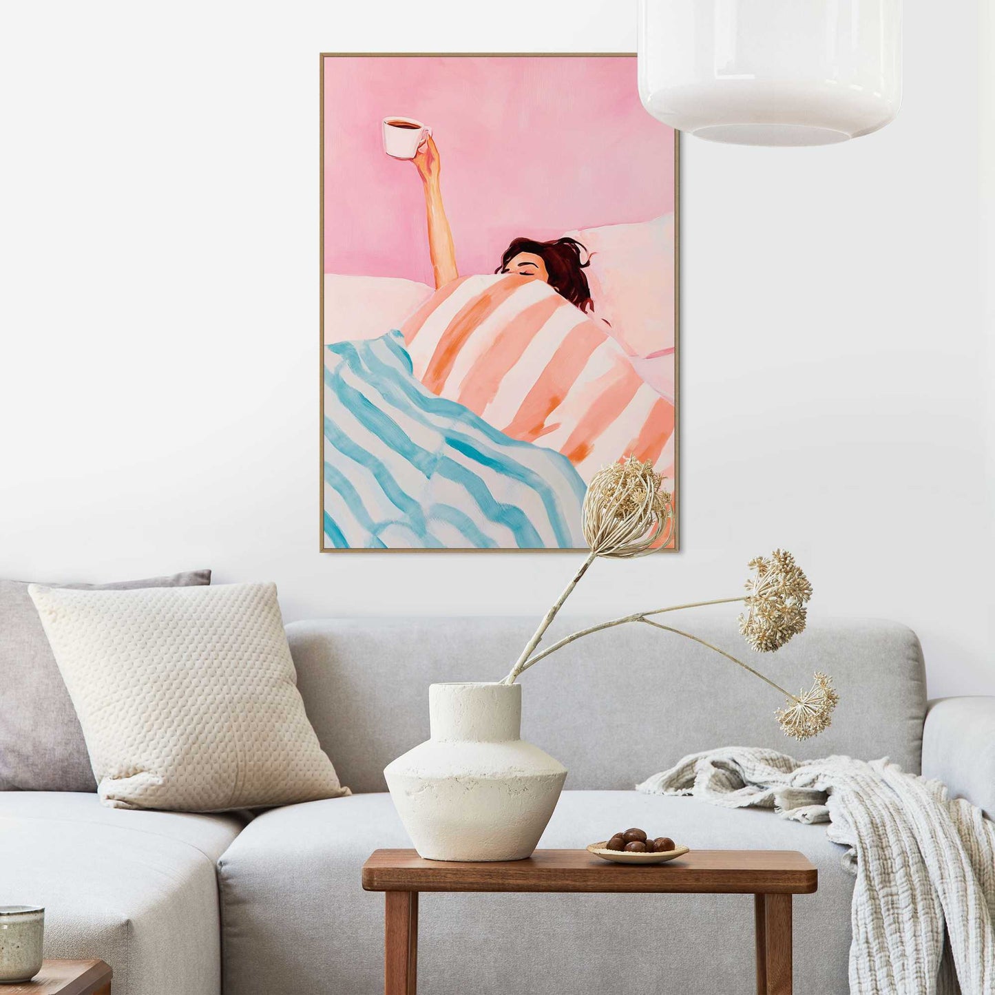 Framed Poster Coffee Sleeping 70x50