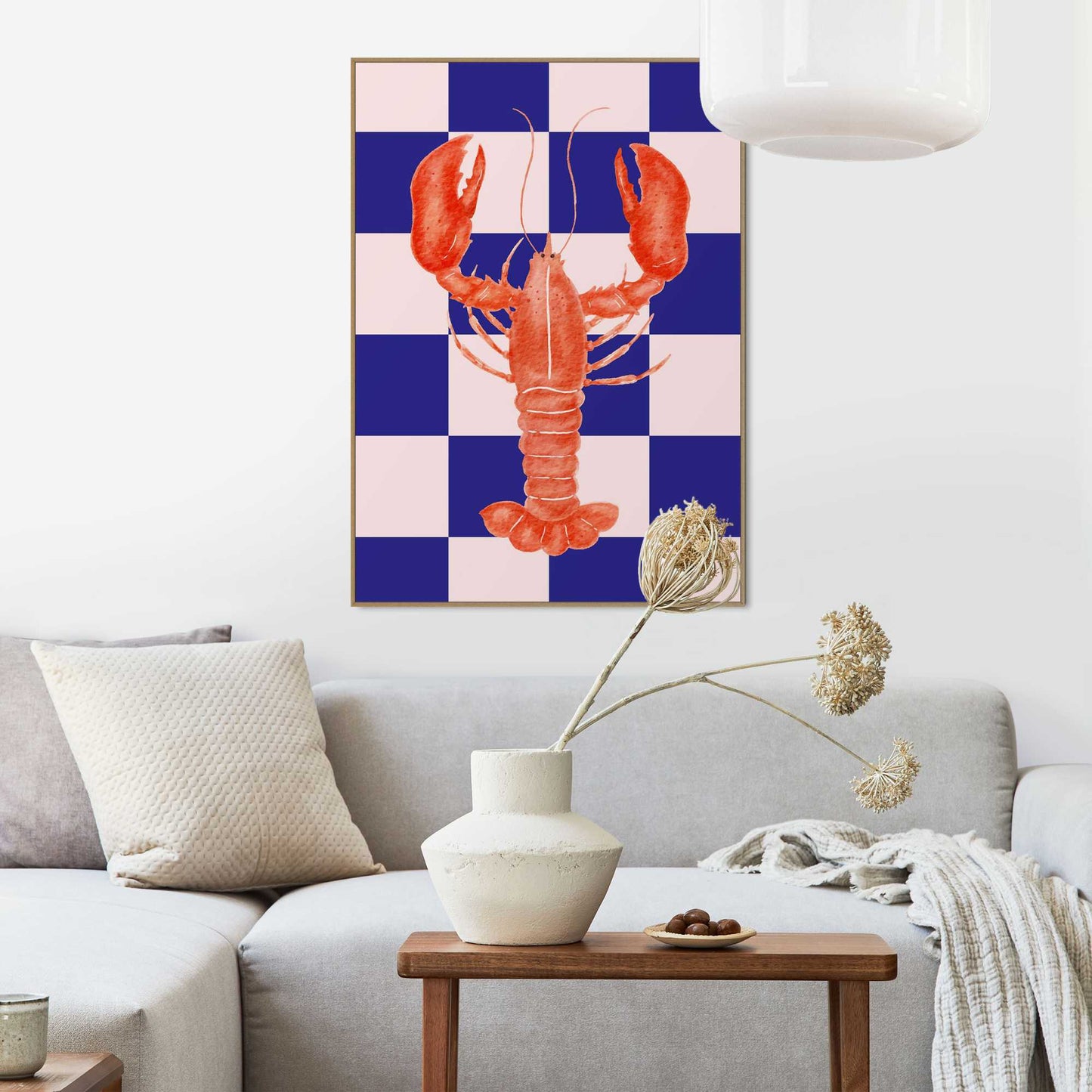 Framed Poster Checkers Lobster 70x50