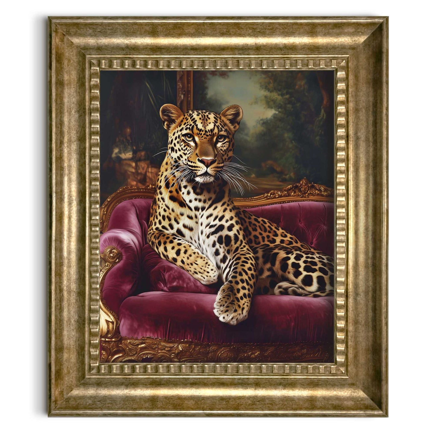 Baroque Art Panther on Couch 65x55