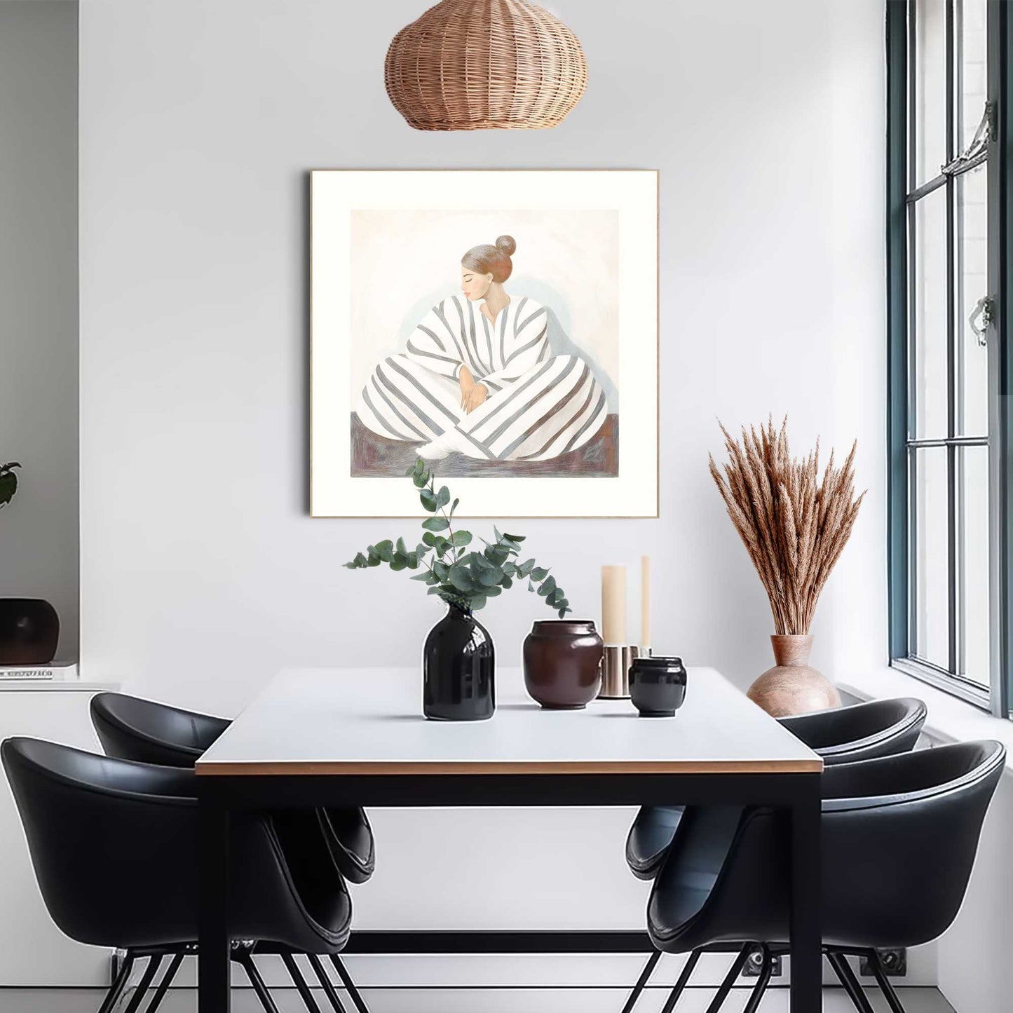 Framed Poster Striped Lady 50x50