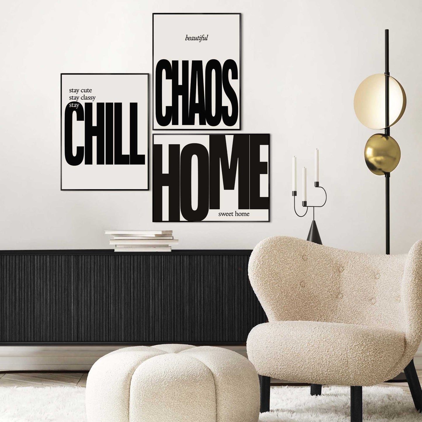 Framed Poster Chill Chaos Home 40x30