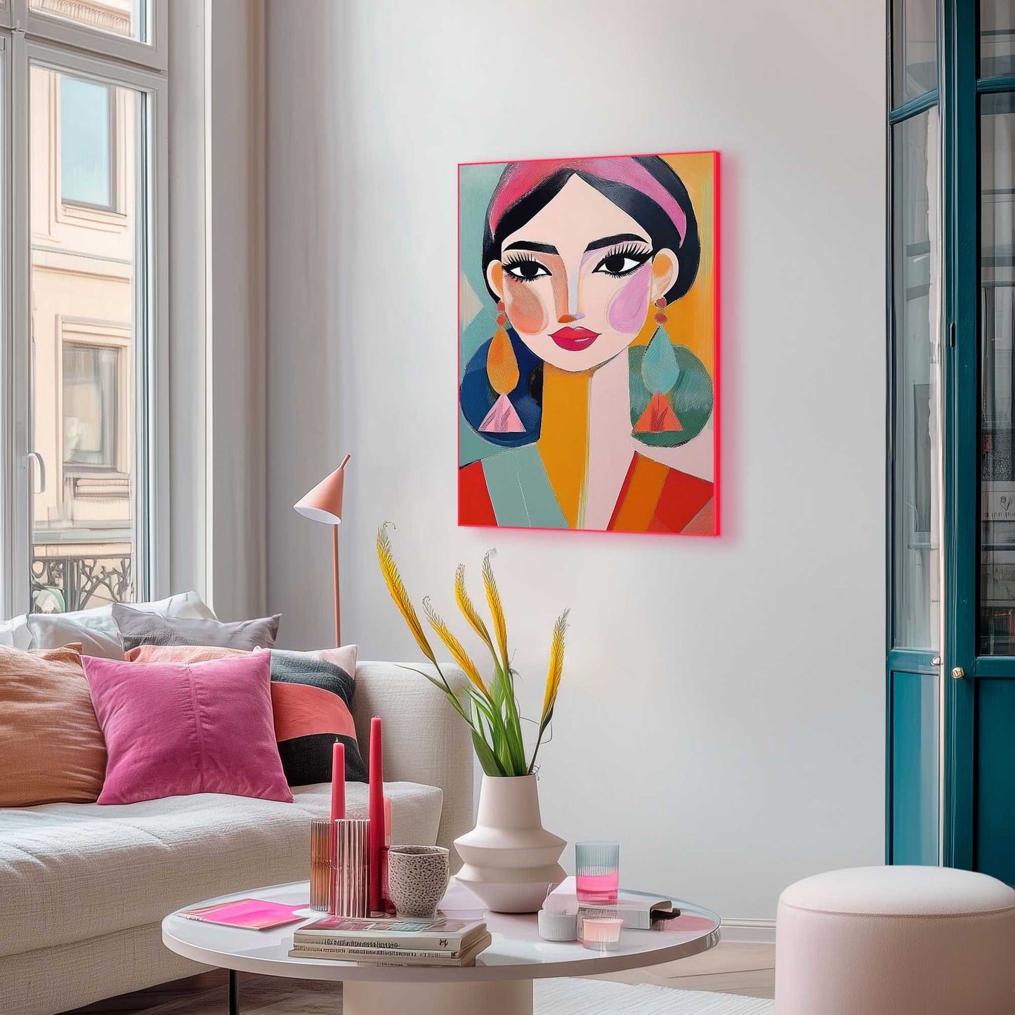 Framed Poster Design Coloured Girl I 70x50