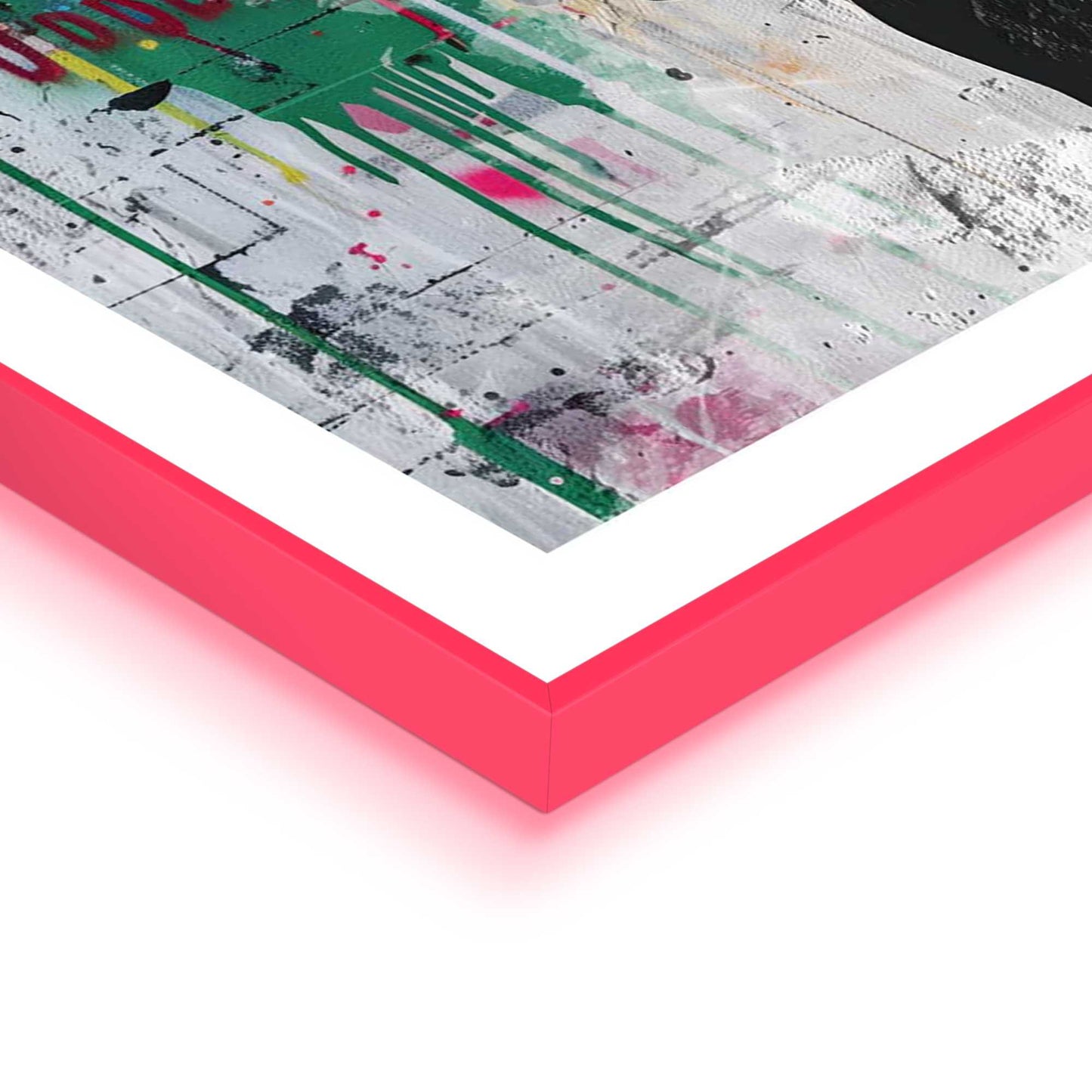 Framed Poster Concrete Balloon Girl in Neon 70x50