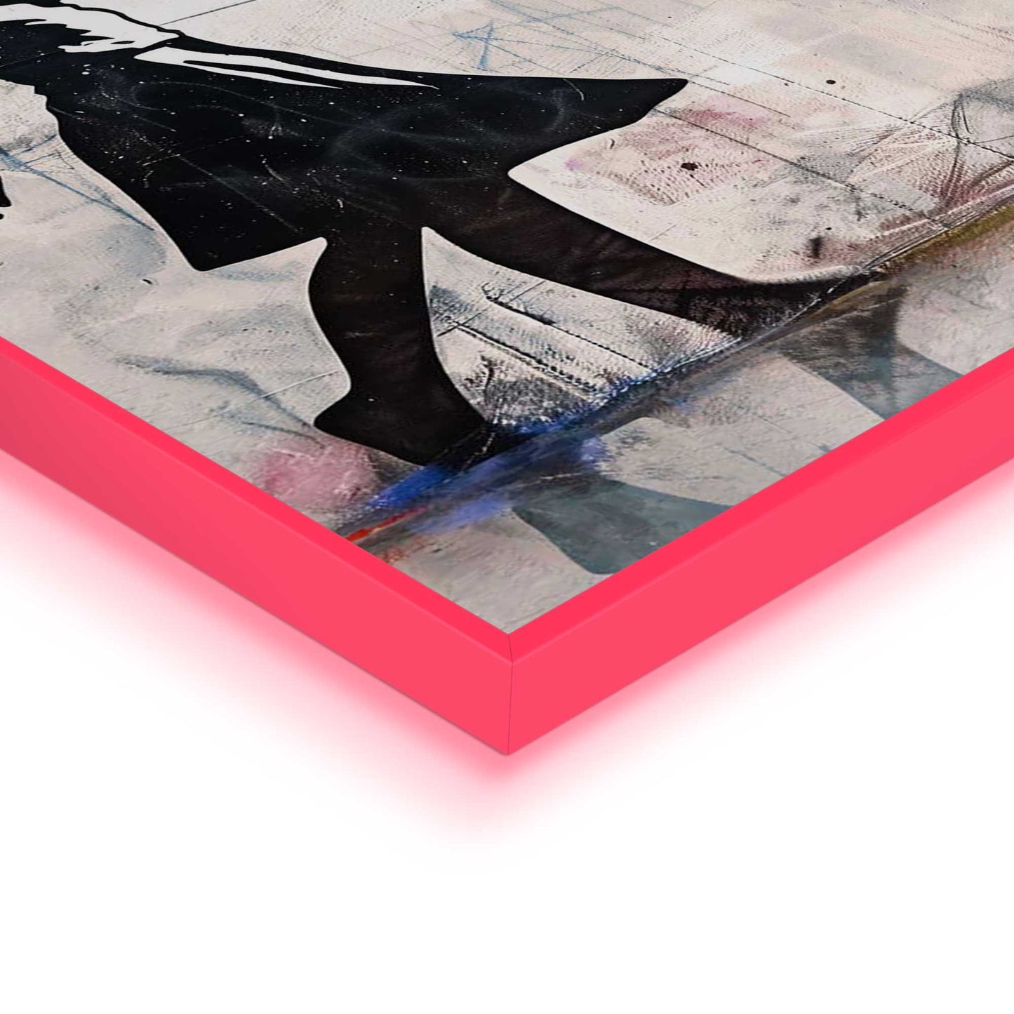 Framed Poster Bright Butterfly Girl in Neon 50x70