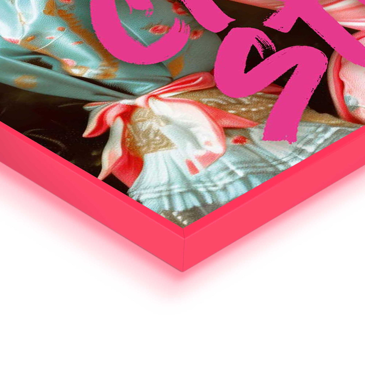 Framed Poster Bubble Gum Portrait in Neon 70x50