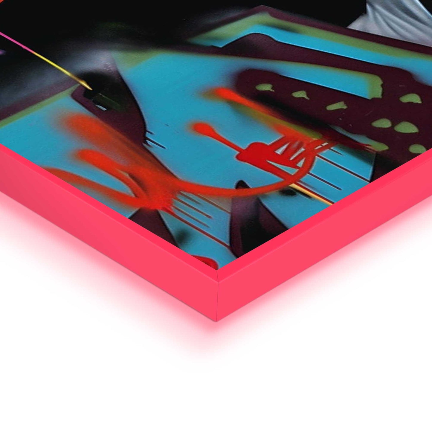 Framed Poster Einstein Tongue in Neon 70x50