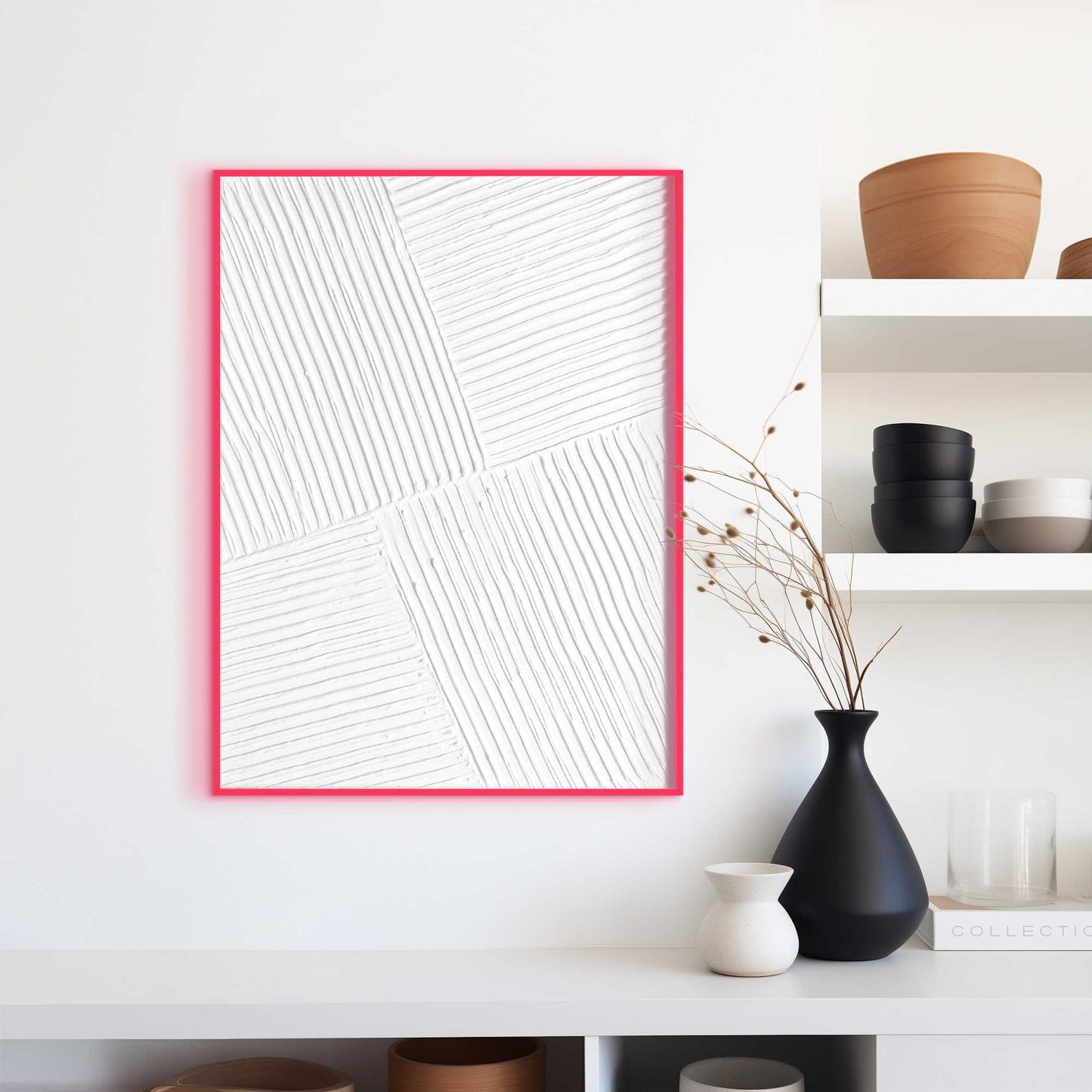 Handmade Art Oblique in Neon 40x30