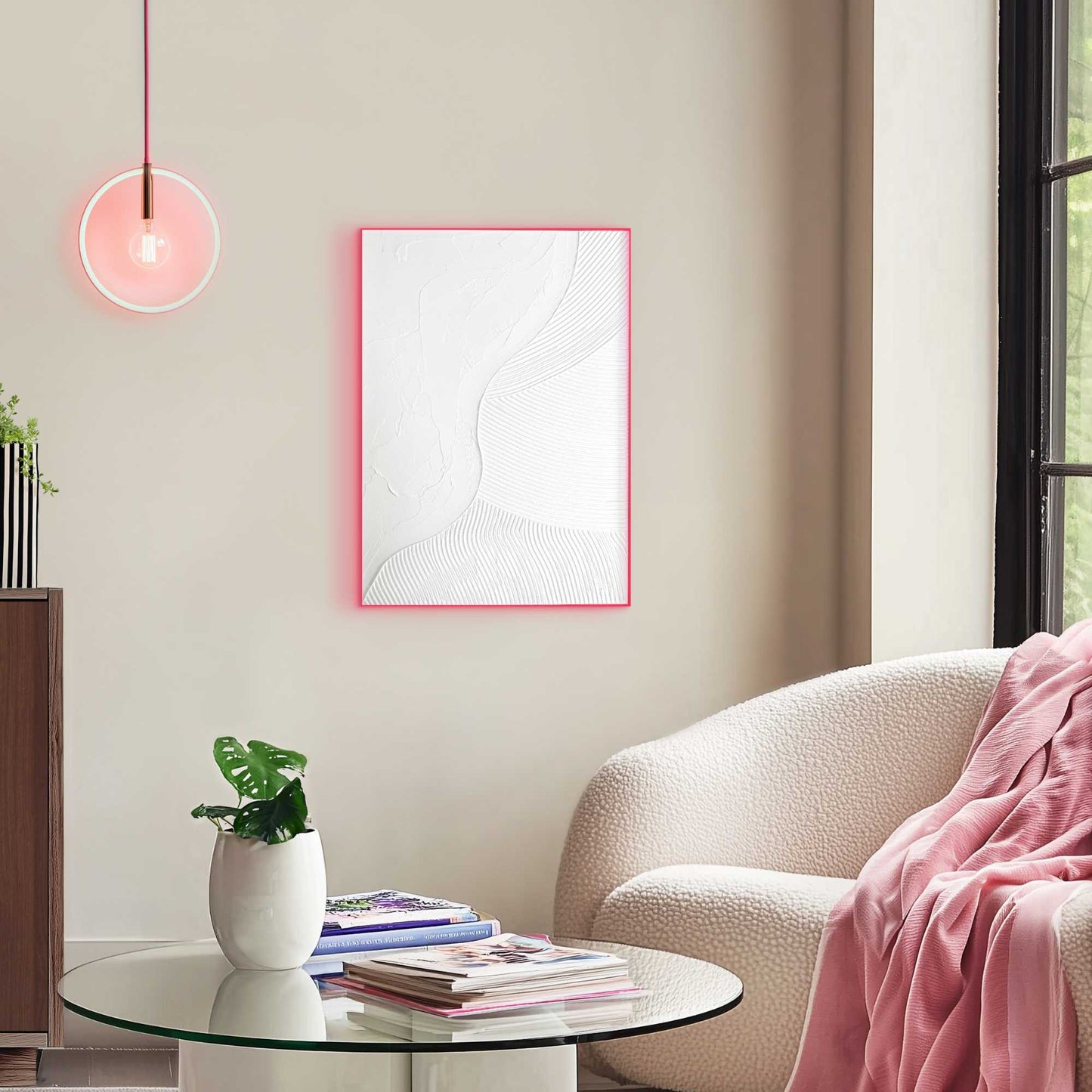 Handmade Art Slidings in Neon 70x50