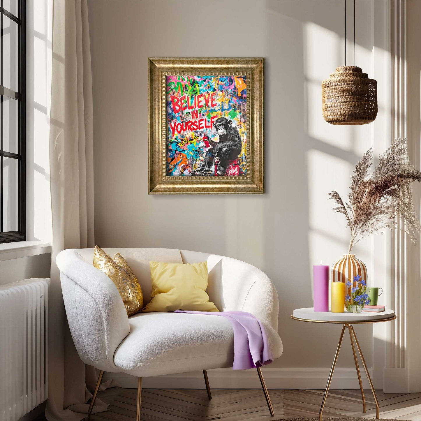 Baroque Art Monkey Graffiti 65x55