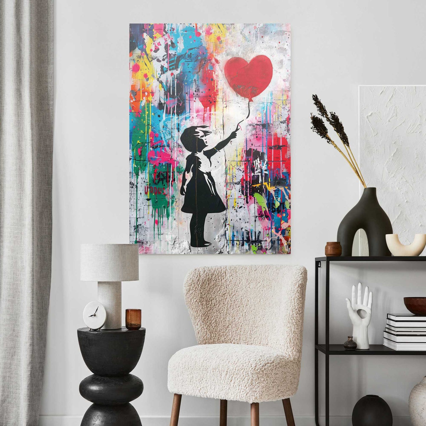 Plexiglass Concrete Balloon Girl 100x70