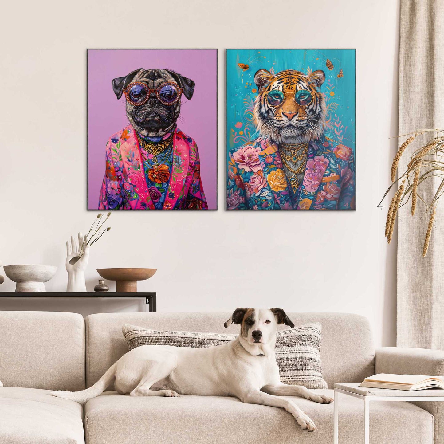 Framed Poster Funky Animal Set 50x40
