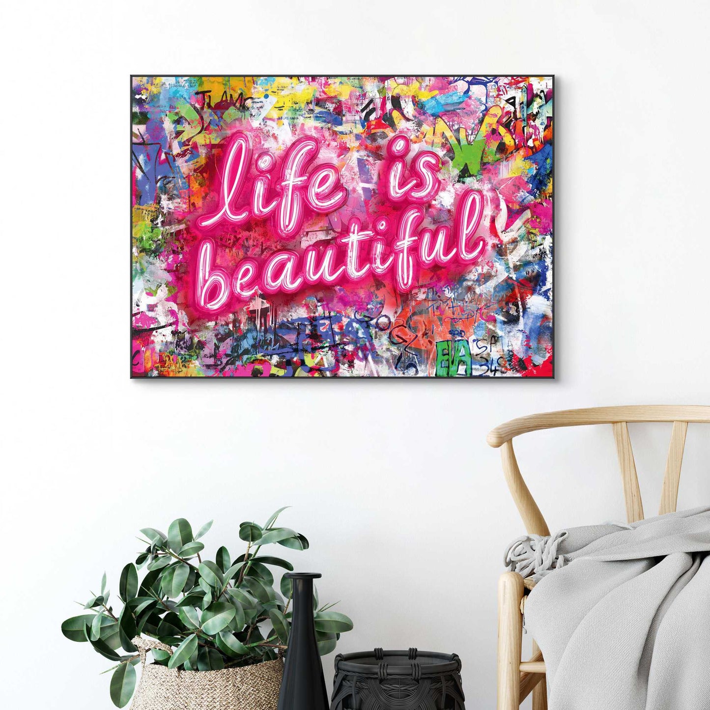 Framed Poster Beautiful Life 50x70