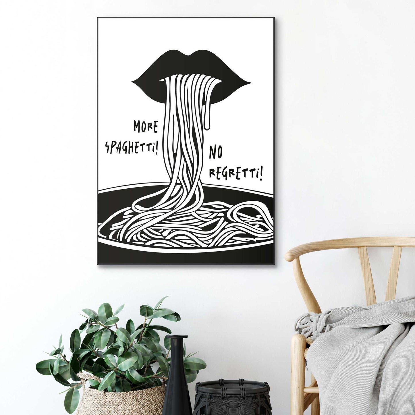 Framed Poster Love Pasta 70x50