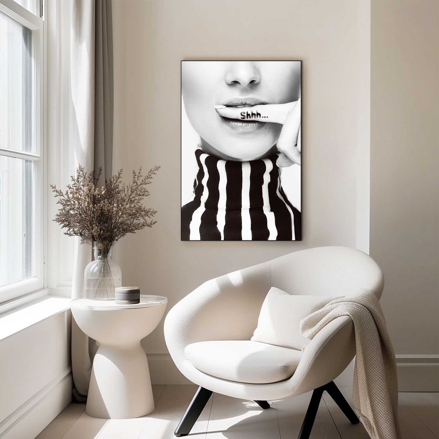 Wall Art Panel Lady Lips Shhh 90x60