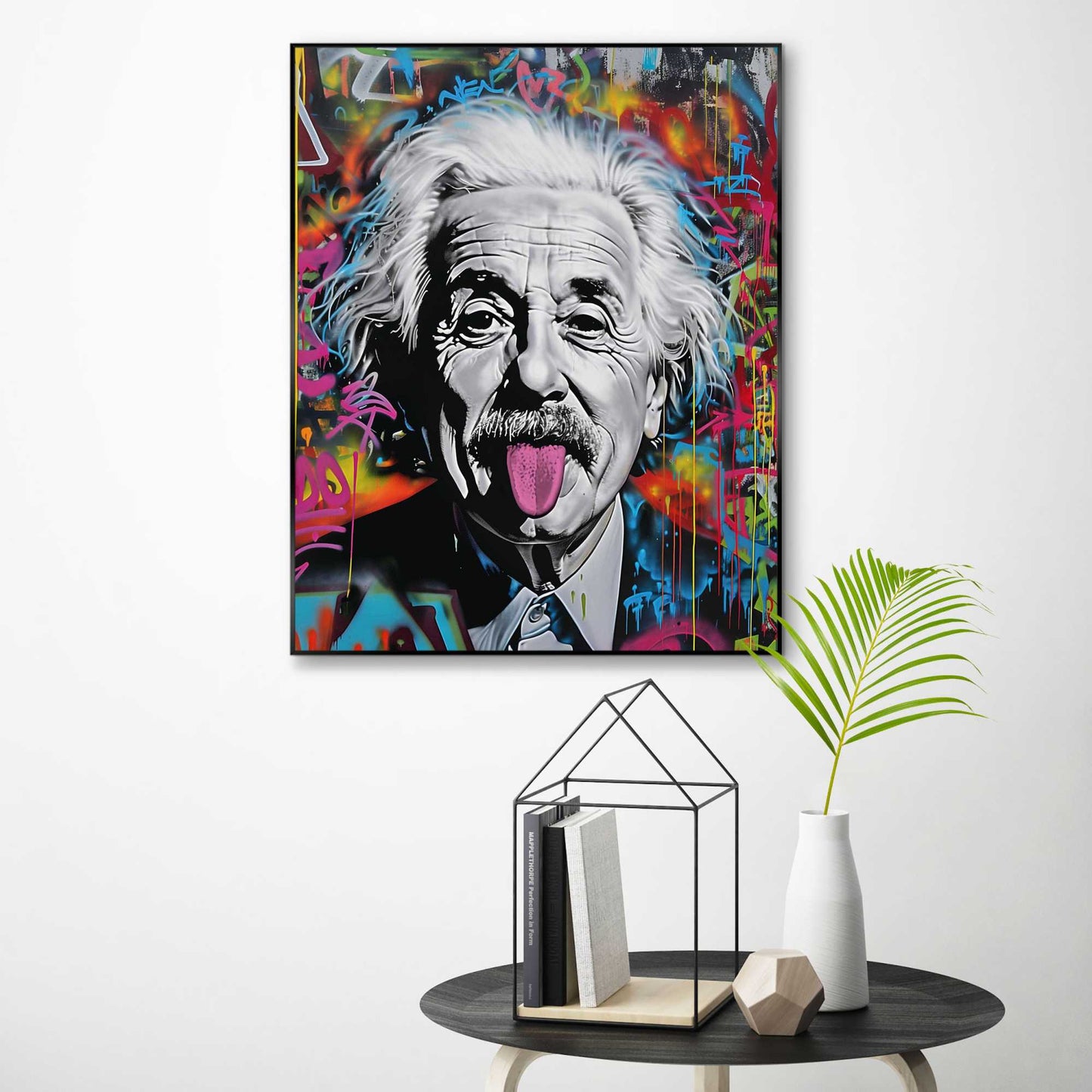 Framed Poster Einstein Tongue 50x40