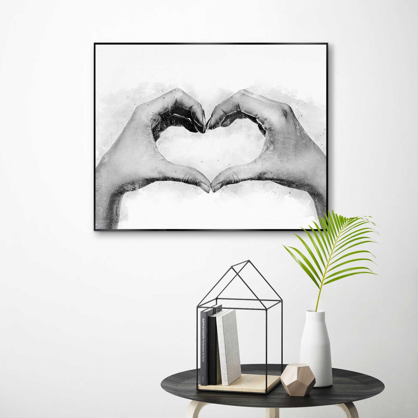 Framed Poster Hands Love 40x50