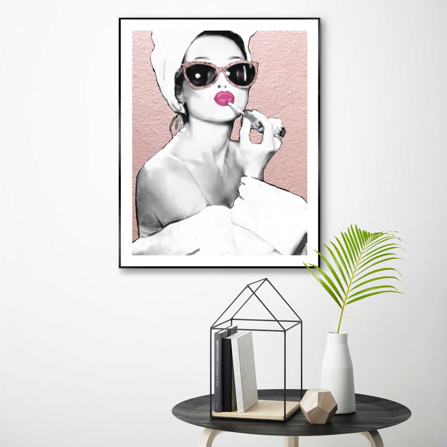 Framed Poster Make Up Lady 50x40