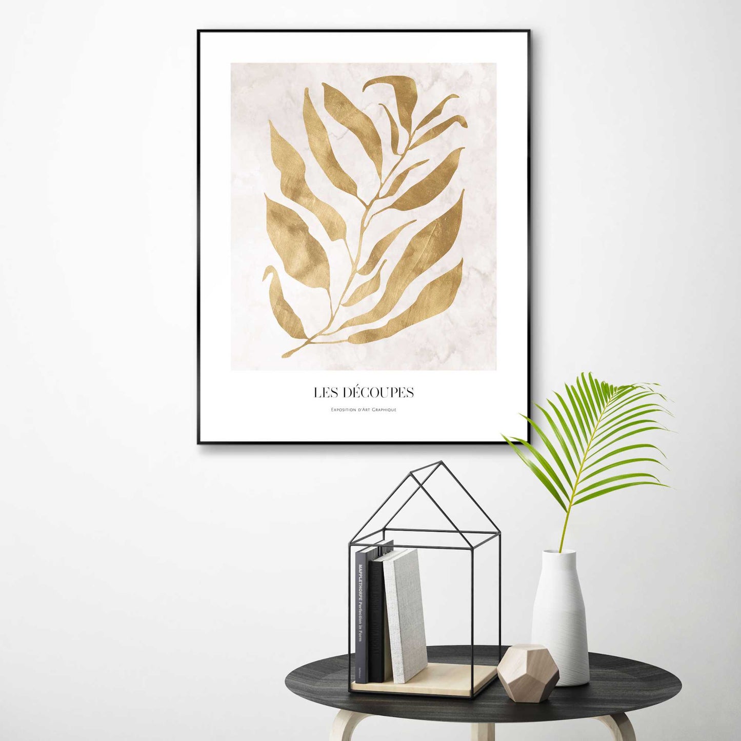 Framed Poster Stylish Leaf 50x40