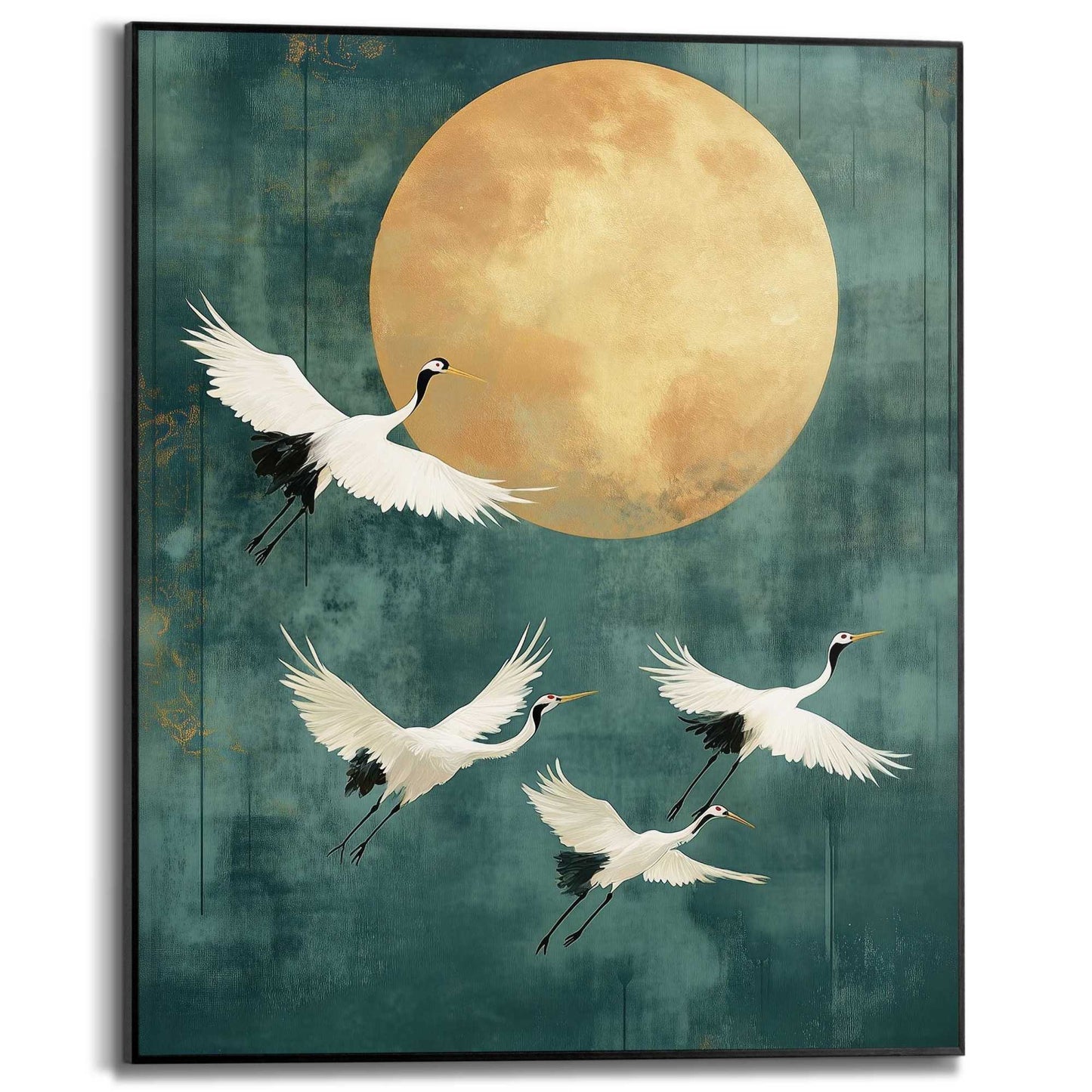 Framed Poster Evening Cranes 50x40