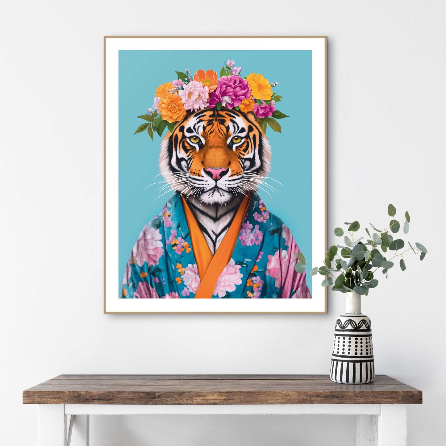 Framed Poster Flower Tiger 50x40