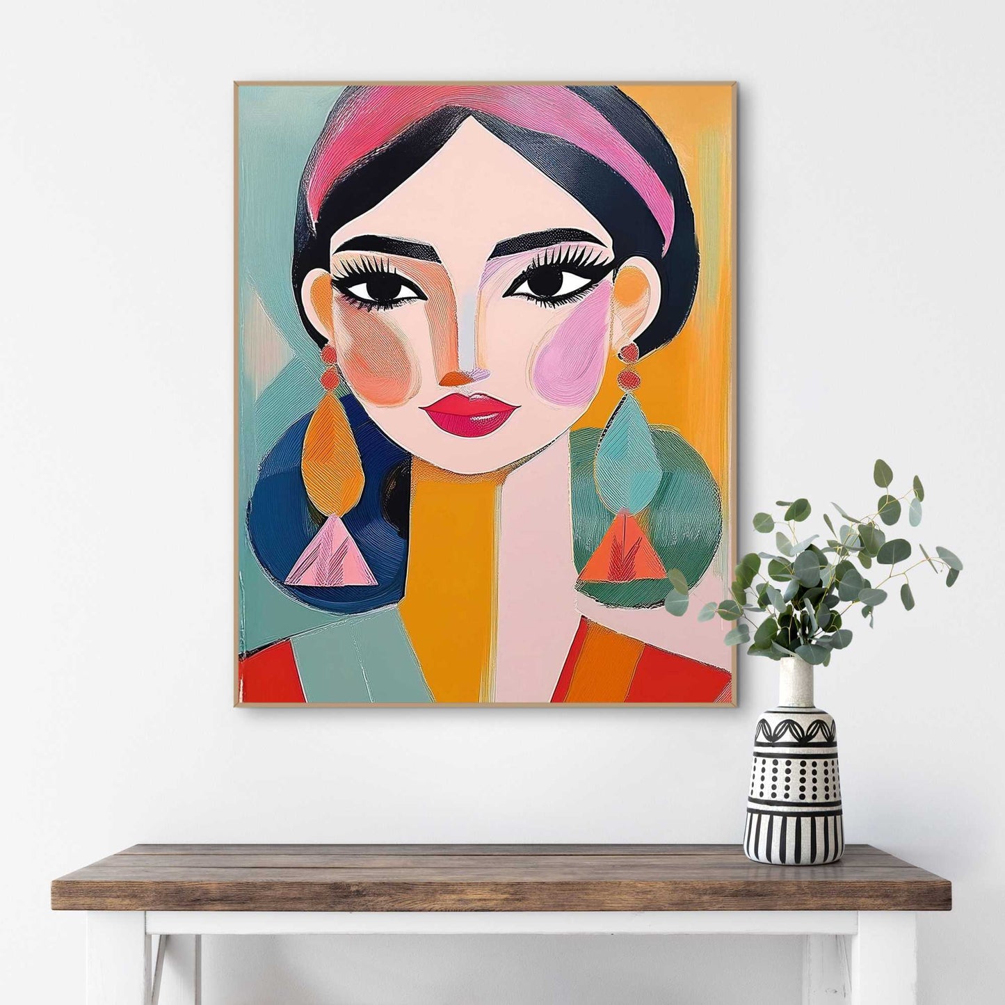 Framed Poster Colourful Woman 50x40