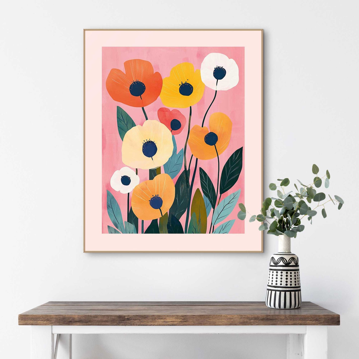 Framed Poster Flowers 50x40