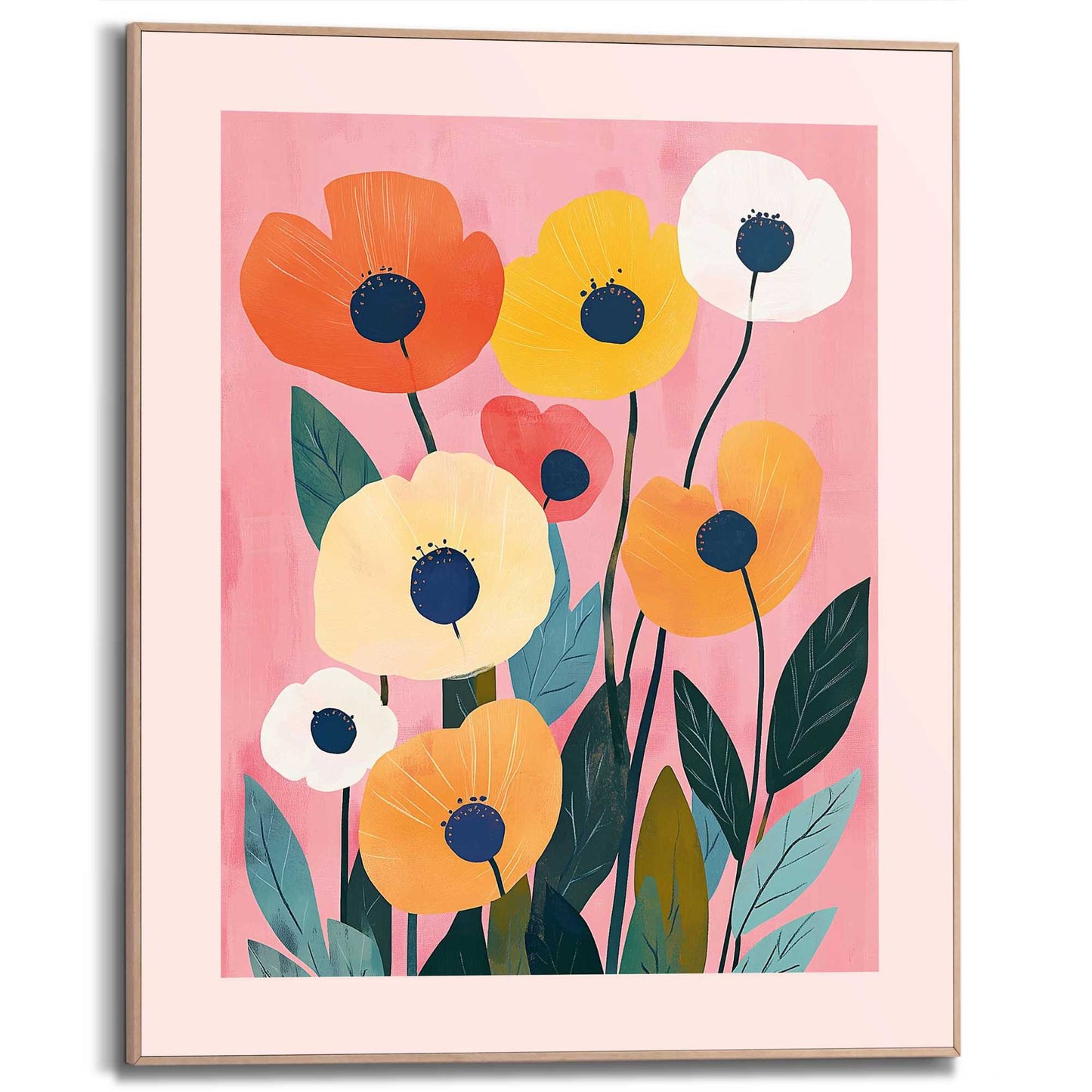 Framed Poster Flowers 50x40