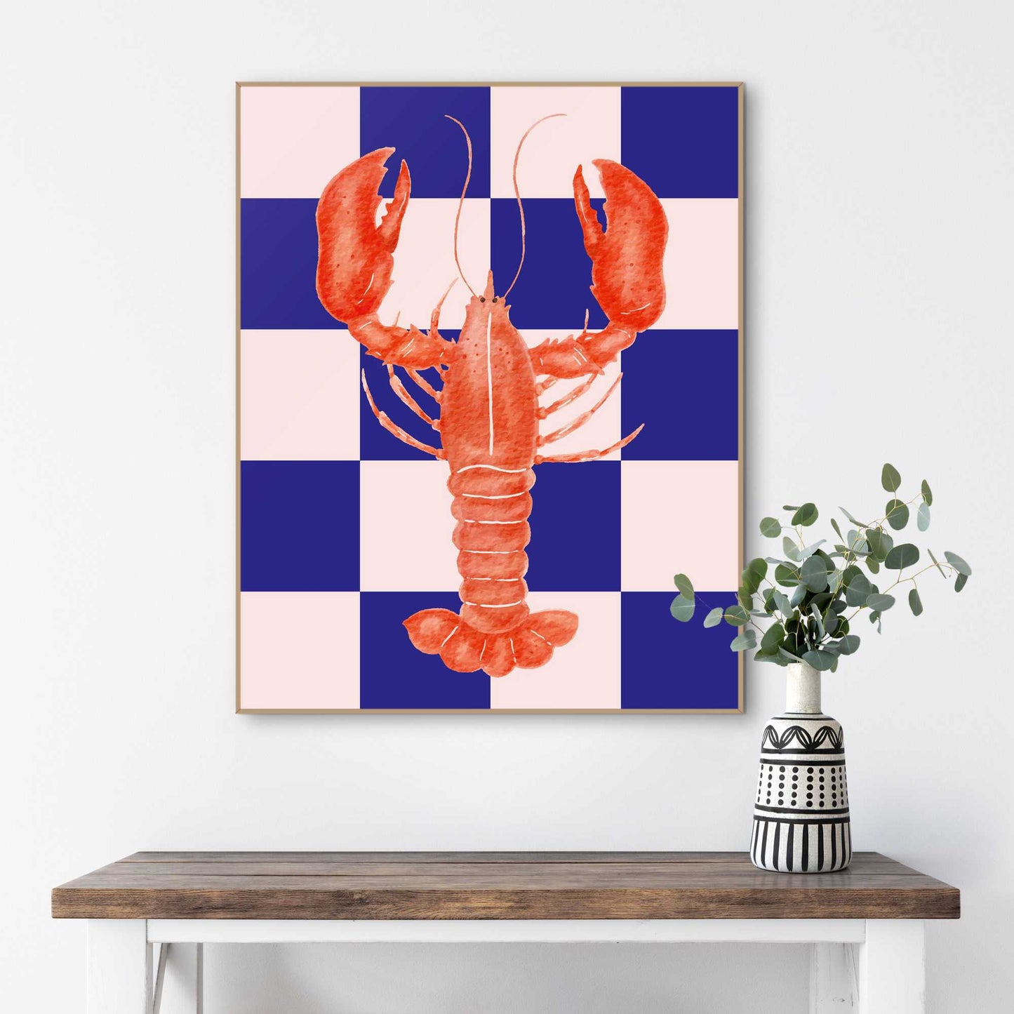 Framed Poster Lobster Blue 50x40