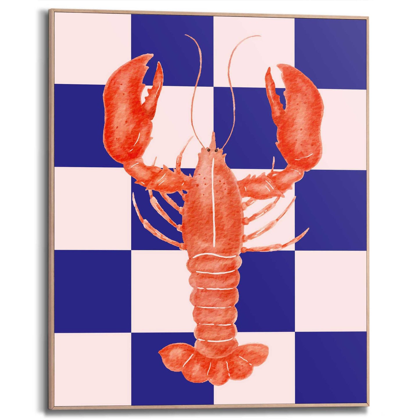 Framed Poster Lobster Blue 50x40