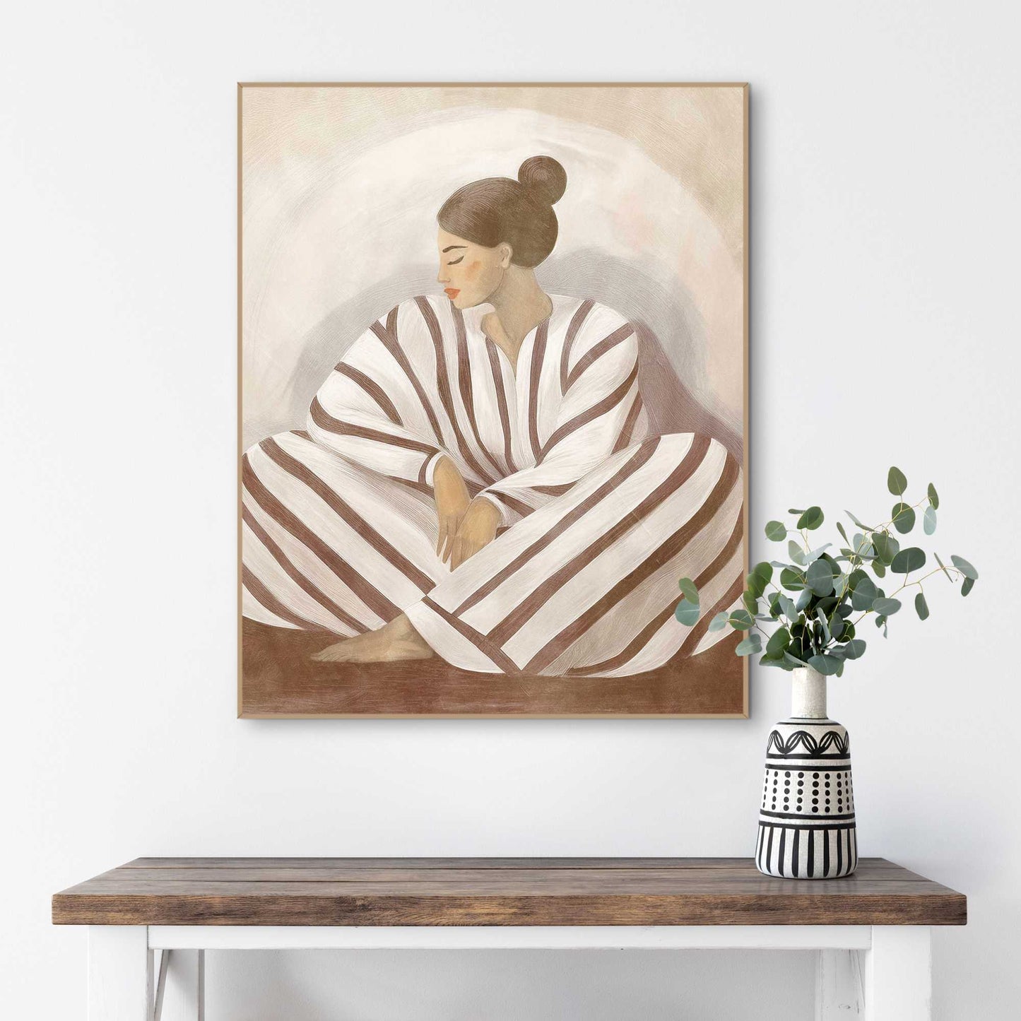 Framed Poster Striped Lady 50x40