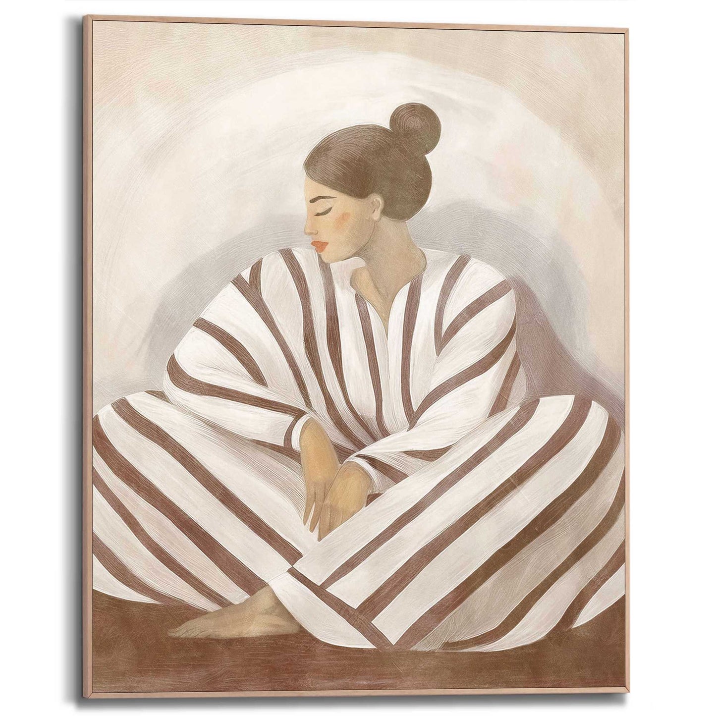 Framed Poster Striped Lady 50x40