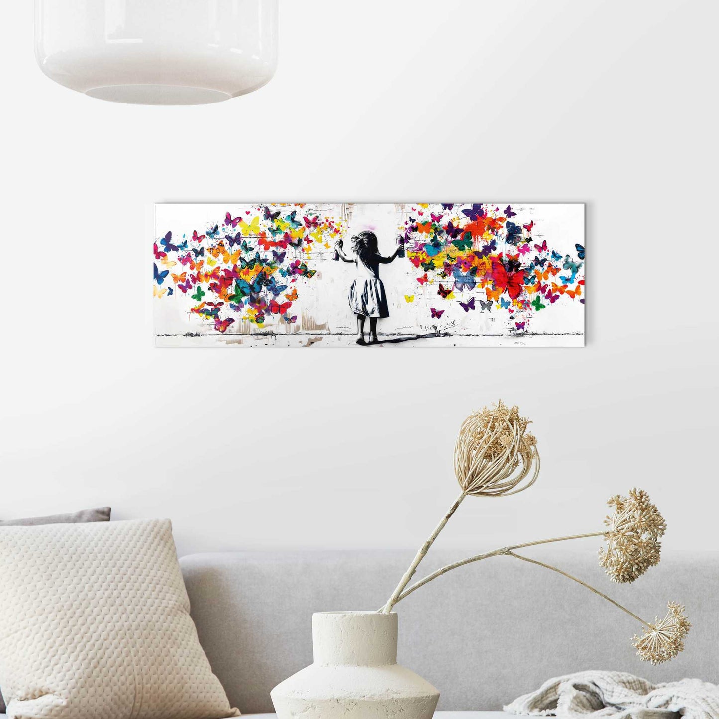 Wall Art Panel Spray of Butterflies 30x90