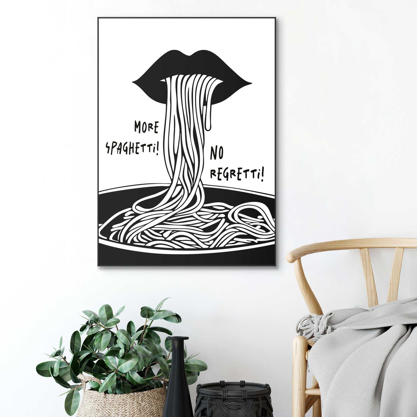 Framed Poster Spaghetti Regretti 70x50