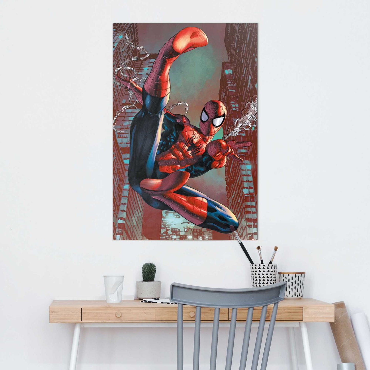 Wall Art Panel Spider-Man - web sling 90x60