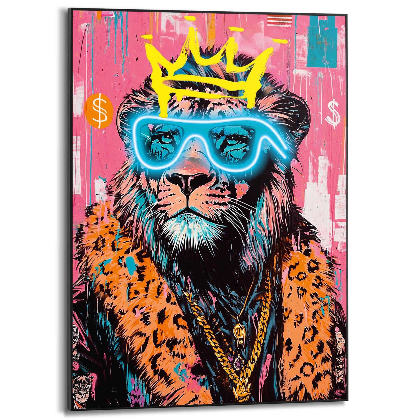 Framed Poster Neon King 70x50