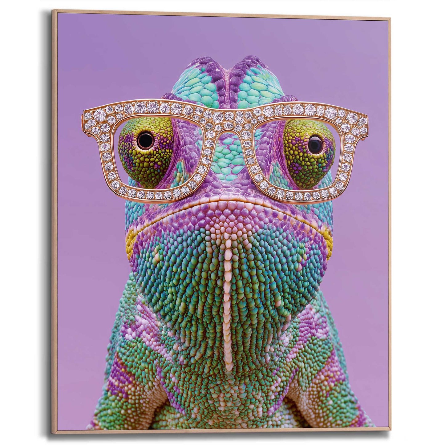 Framed Poster Yellow Karma Chameleon 50x40