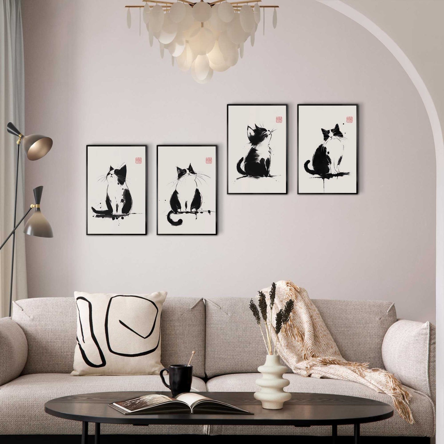 Framed Poster The Art of Cats 30x20